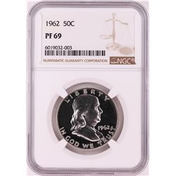 1962 Proof Franklin Half Dollar Coin NGC PF69