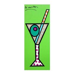 Romero Britto "Green Martini" Limited Edition Giclee