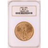 Image 1 : 1923 $20 St. Gaudens Double Eagle Gold Coin NGC MS61 - Chipped Slab