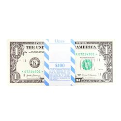 Pack of (100) Consecutive 2017 $1 Federal Reserve STAR Notes Dallas