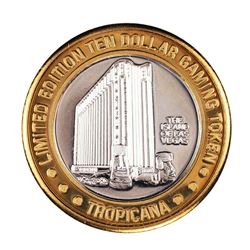.999 Silver Tropicana Las Vegas, Nevada $10 Casino Limited Edition Gaming Token