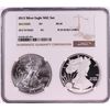Image 1 : 2012 $1 American Silver Eagle Coin Set NGC MS69/PF69 Ultra Cameo