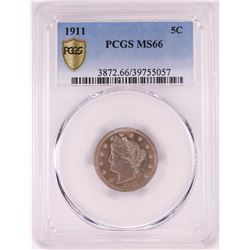 1911 Liberty Head V Nickel Coin PCGS MS66