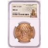 Image 1 : 1881-S $20 Liberty Head Double Eagle Gold Coin NGC MS61