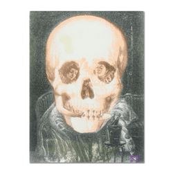 "Ringo" Daniel Funes "Gothic Skull (Dali)" Original Mixed Media On Canvas