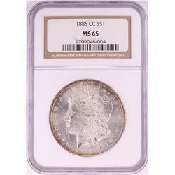 1885-CC $1 Morgan Silver Dollar Coin NGC MS65