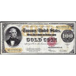 1922 $100 Gold Certificate Note