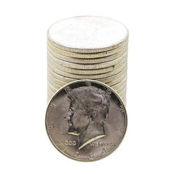 Roll of (20) Brilliant Uncirculated 1964-D Kennedy Half Dollar Coins Nice Toning