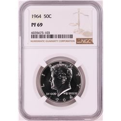 1964 Proof Kennedy Half Dollar Coin NGC PF69