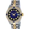 Image 1 : Rolex Ladies Two Tone Blue Vignette Diamond & Sapphire Datejust Wristwatch