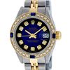 Image 2 : Rolex Ladies Two Tone Blue Vignette Diamond & Sapphire Datejust Wristwatch