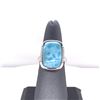 Image 1 : 925 Sterling Silver Larimar Ring With Cubic Zirconia & Filigree