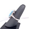 Image 2 : 925 Sterling Silver Larimar Ring With Cubic Zirconia & Filigree