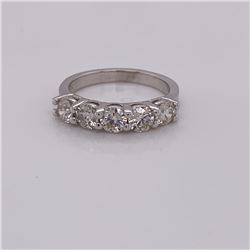 14Kt Gold. 1.50Ct, 5 Natural Diamonds Ring.