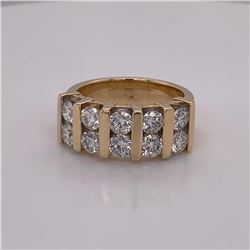 14Kt Gold. 1.95Ct Natural Diamonds Ring