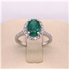 Image 2 : 14Kt Gold. 2.06 Tcw Natural Emerald & Diamond Ring.