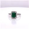 Image 1 : 14Kt Gold. 2.00 Tcw Natural Emerald & Diamond Ring.