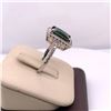 Image 2 : 14Kt Gold. 5.15 Tcw Natural Green Tourmaline & Diamond Ring