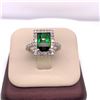 Image 3 : 14Kt Gold. 5.15 Tcw Natural Green Tourmaline & Diamond Ring