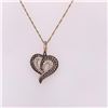 Image 2 : 14Kt Gold. 1.11 Tcw Choco & White Diamond Pendant