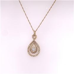 14Kt Gold. Natural 0.65Ct Diamond Pendant
