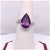 Image 2 : 14Kt Gold. 5.52 Tcw Amethyst & Diamonds Ring.