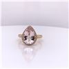 Image 2 : 14Kt Gold. 4.15 TCW of Natural Kunzite & Diamonds Ring.