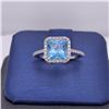 Image 1 : 14Kt Gold. TCW 2.41 OFNatural Blue Topaz &  Diamonds Ring