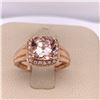 Image 1 : 14Kt Gold.TCW 2.22 of Natural Morganite &  Diamonds Ring.