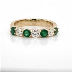 1.18Cts Emerald & Diamond Ring