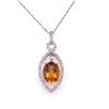 Image 1 : 14Kt Gold 4.88 Tcw Oval Citrene & Natural Diamonds Pendant.