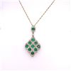 Image 1 : 14 Kt Gold With 2.28 Tcw Emeralds & Natural Diamonds Pendant.