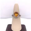 Image 3 : 14Kt Gold 5.40 Tcw Oval Citrene & Natural Diamonds Ring.