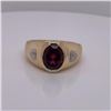 Image 1 : 14Kt Gold.Mens 3.04 Tcw Rhodolite & Natural Diamonds Ring.