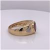 Image 2 : 14Kt Gold.Mens 3.04 Tcw Rhodolite & Natural Diamonds Ring.