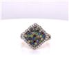 Image 2 : 14Kt Gold 1.00 Tcw Multi Color Natural Diamonds Ring.