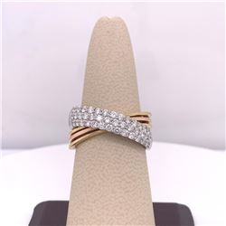 14Kt Gold 1.00 Tcw Natural Round Diamonds Ring.