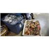 Image 1 : TOTE AND BIN OF POWER ADAPTERS, AND SPEAKER WIRE
