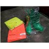 Image 1 : Pair of green size 9 steel toe boots and high vis gear