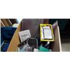 Image 2 : Box and tote of cell phone cases, power banks, tempered glass and more