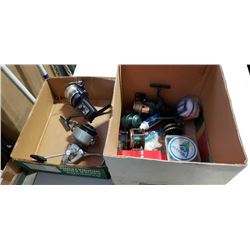 BOX OF FISHING REELS