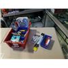 Image 1 : Bin of cable straps, Universal hooks an fasteners with signs