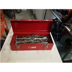 RED TOOLBOX FULL OF WRENCHES