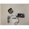 Image 1 : VINTAGE PHINNEY-WALKER CLOCK , SONY CYBER-SHOT DIGITAL CAMERA, AND APPLE CHARGING CORD