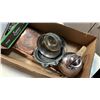Image 2 : COPPER LADLE, DISHES, SILVER PLATE LIDDED DISH, AND WATCHES