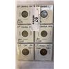 Image 2 : 6 CANADIAN SILVER DIMES 1949-54  .800 SILVER AND  6 NICKELS 1949-55