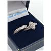 Image 2 : STERLING SILVER GENUINE DIAMOND LADYS ENGAGEMENT RING AND WEDDING BAND W/ APPRAISAL $900 - SIZE 7, 2