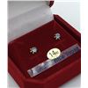 Image 2 : 14KT YELLOW GOLD 3mm GENUINE BLUE TOPAZ STUD EARRINGS W/ APPRAISAL $595, 0.25CT TOPAZ