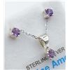 Image 1 : STERLING SILVER 3mm GENUINE AMETHYST EARRINGS AND PENDANT W/ STERLING CHAIN W/ APPRAISAL $300 - 0.3C