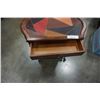 Image 2 : METAL AND WOOD 1 DRAWER ENDTABE WITH LEATHER INSERT